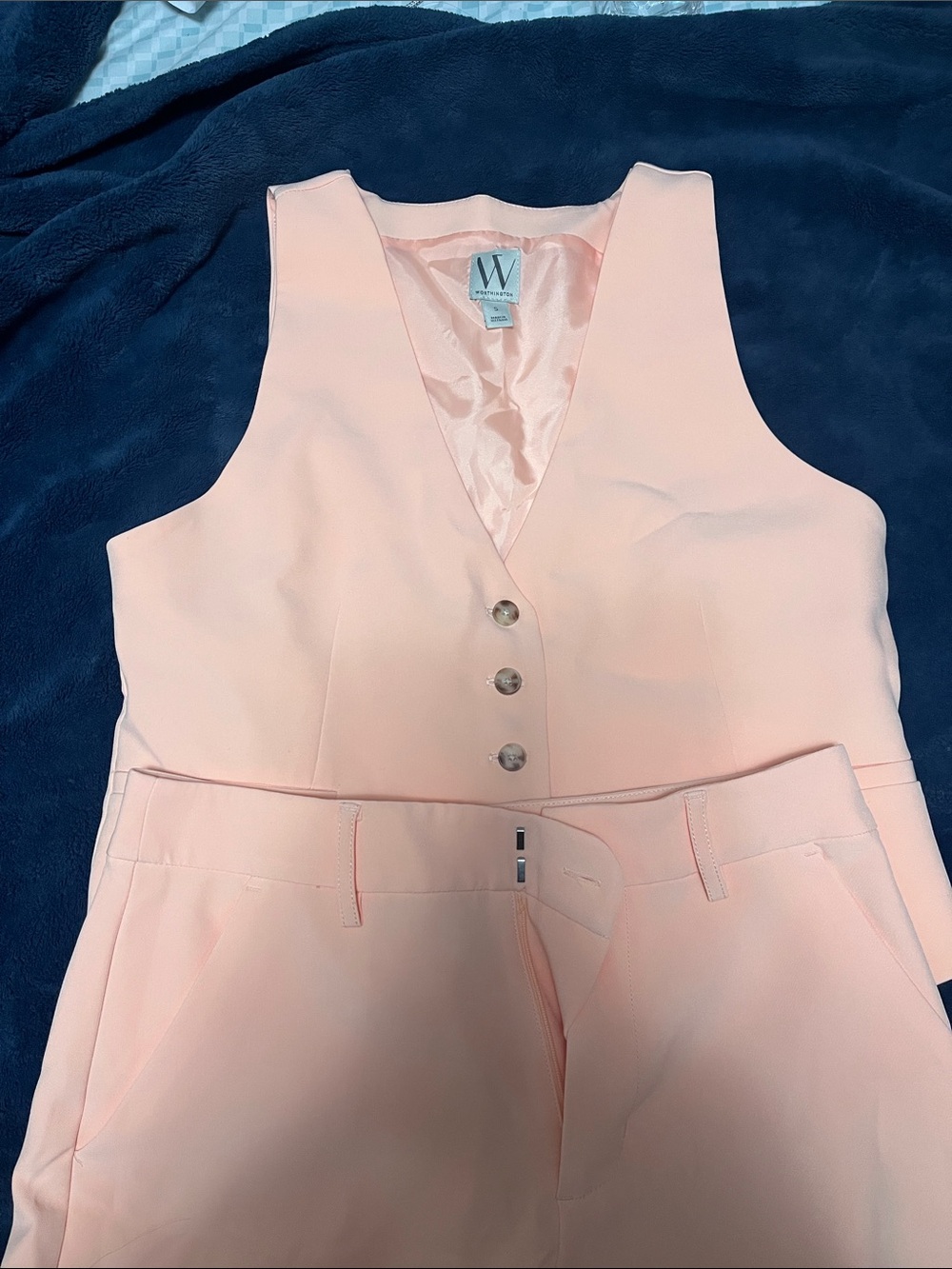 W by Worth Peach Tailored Vest & Pants